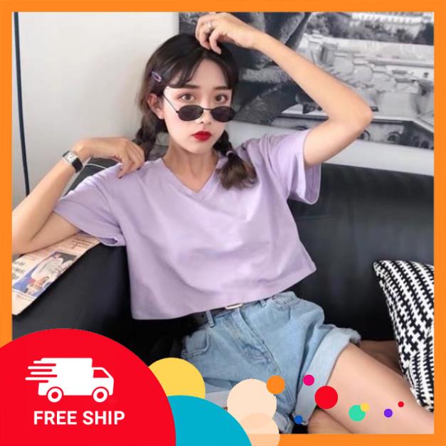 Áo croptop basic cổ tim