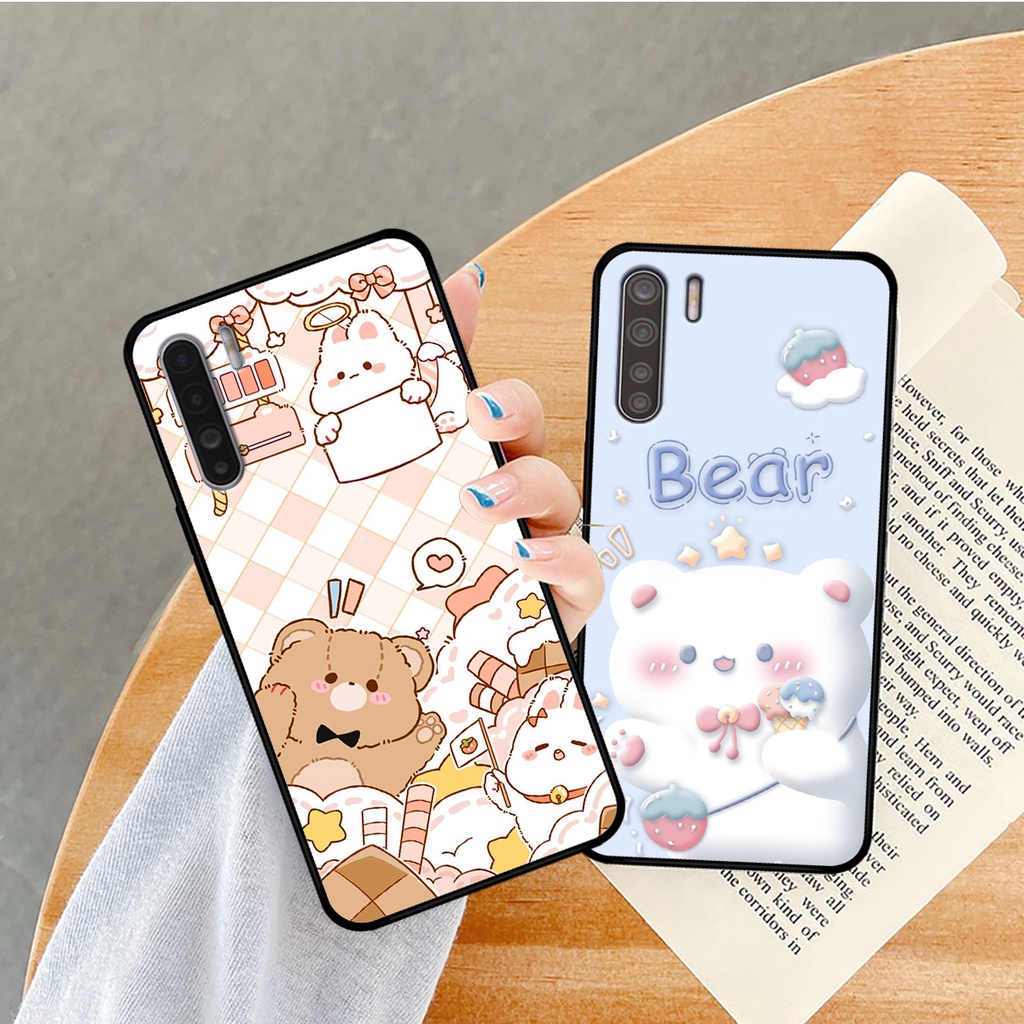 Ốp lưng Oppo A91 - Oppo Reno 3 - Reno3 Pro in hình caro gấu thỏ dễ thương