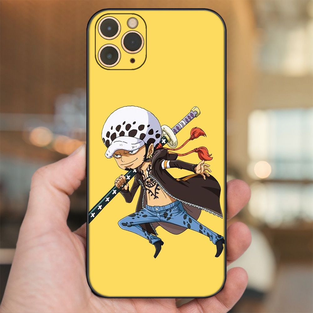 Ốp lưng iPhone 11 Pro Max dẻo đen cạnh vuông in hình Law One Piece