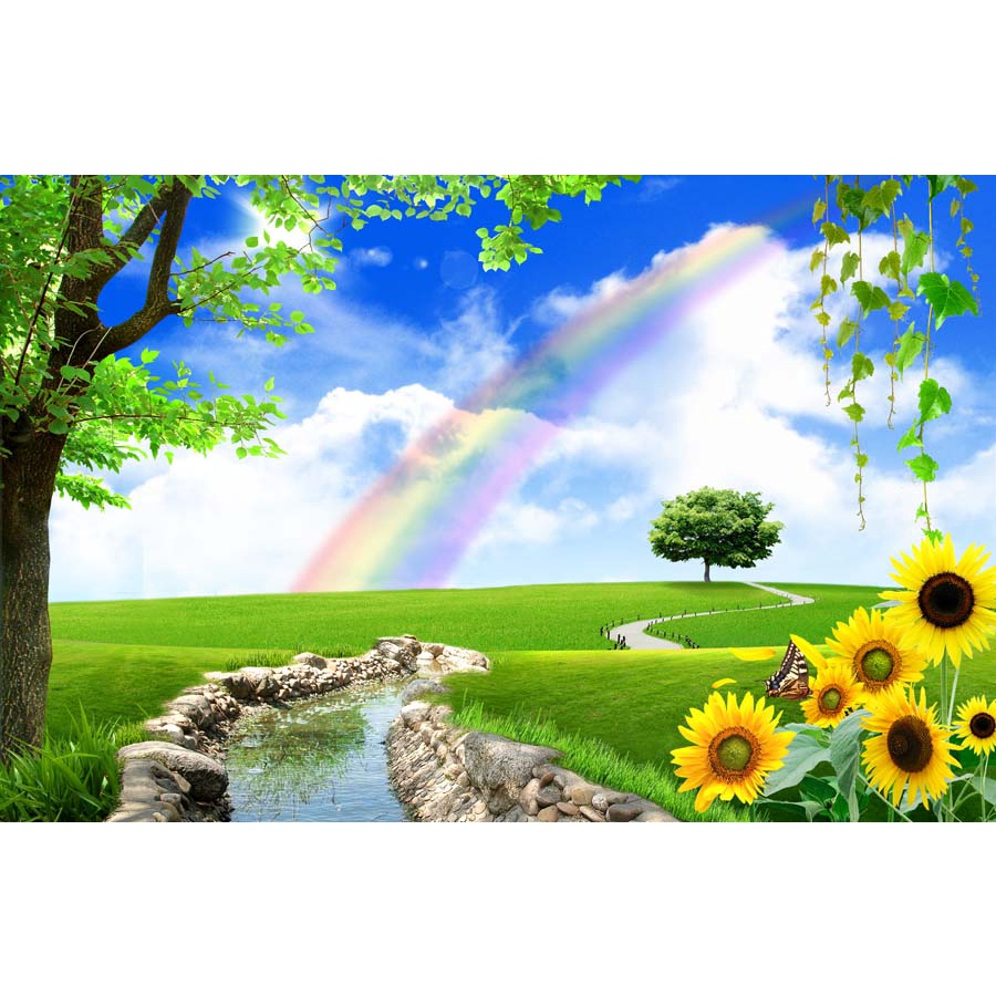 Tranh vải lụa dán tường phong cảnh thiên nhiên phòng khách, phòng ăn, phòng ngủ nhiều người ưa chuộng