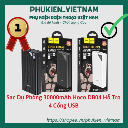 Sạc Dự Phòng 30000mAh Hoco DB04 Hỗ Trợ 4 Cổng USB