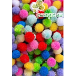 Hạt pom pom nhiều màu làm slime