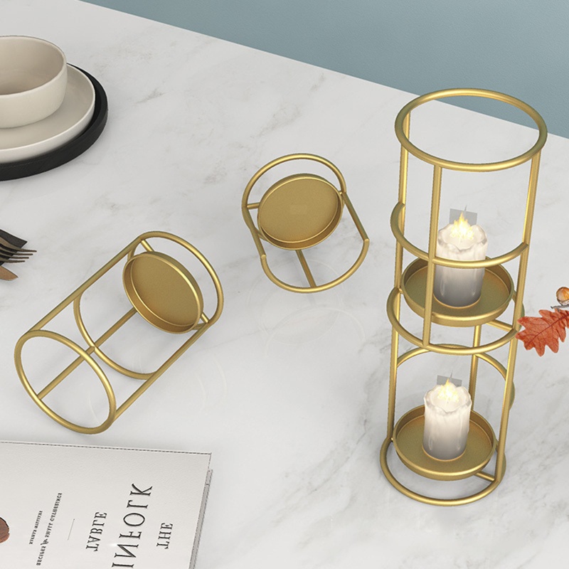 Giá Đỡ Đèn Cầy Hình Tròn Bằng Sắt Phong Cách Bắc Âu Độc Đáo Trang Trí Nhà Cửa / Tiệc Cưới