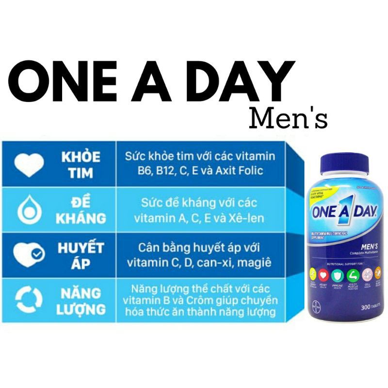 Viên uống bổ sung vitamin One A Day Women's và Men's 50+ cho phụ nữ và nam giới 300v