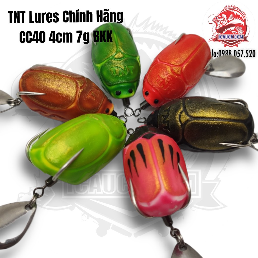 CC40 4cm 7g TNT Lures chính hãng mồi lure nhai hơi câu cá lóc cao cấp ICAUCA