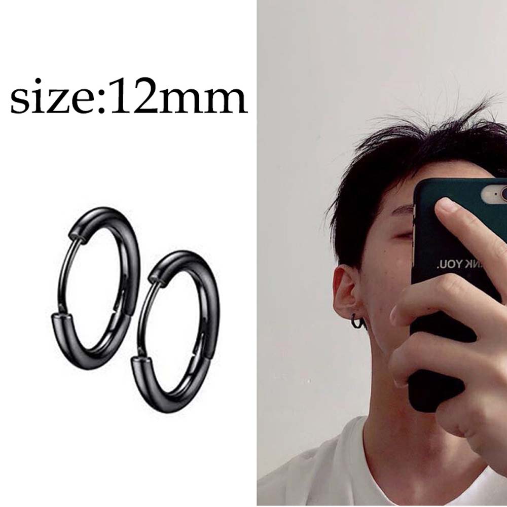 Bộ 8 đôi khuyên tai bằng thép không gỉ thời trang dành cho nam và nữ