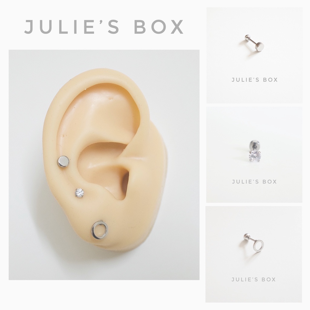 [COMBO] Tiết Kiệm 10-15K Khuyên Tai Set Bông Tai Titan Unisex Không Đen Không Ngứa Không Gỉ Sét Không Dị Ứng Titan