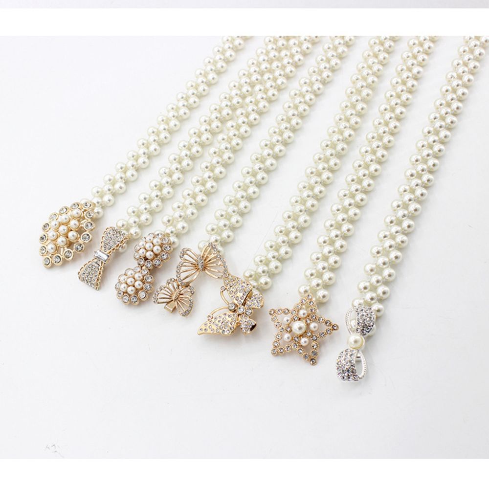 Dây đeo thắt lưng đính ngọc trai nhân tạo trang trí quần áo cho cô dâu