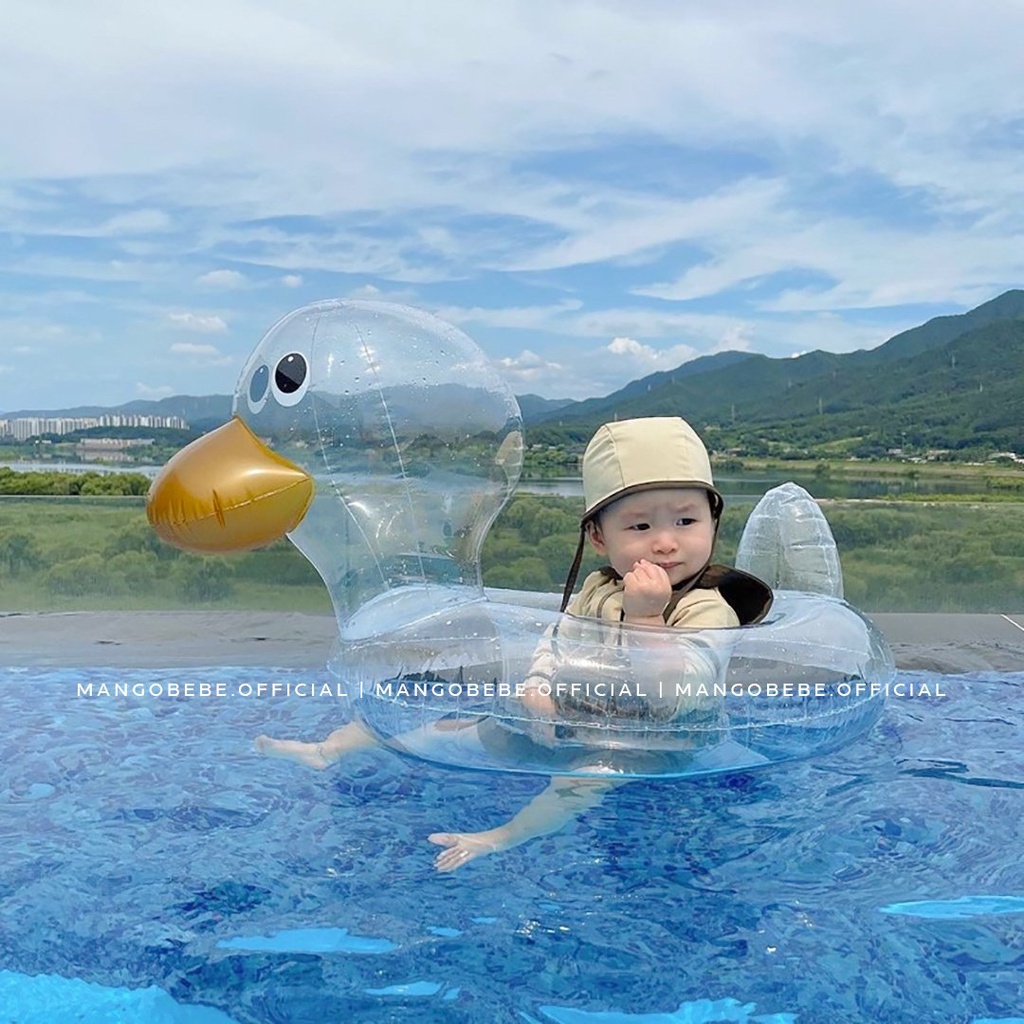 Phao Vịt con trong suốt, xỏ chân, chống lật an toàn cho bé