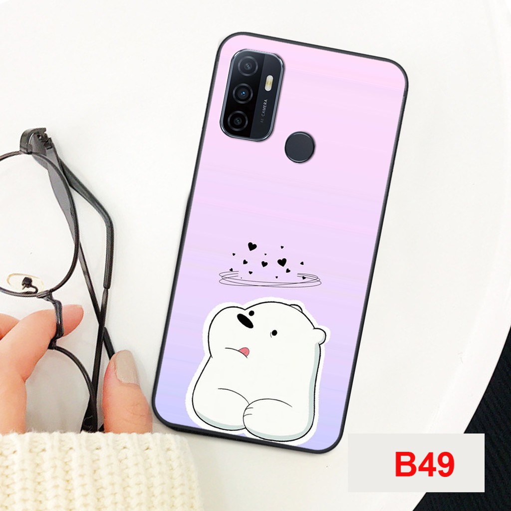 ỐP LƯNG OPPO A53 HÌNH 2 CHÚ GẤU TRẮNG SIÊU DỄ THƯƠNG