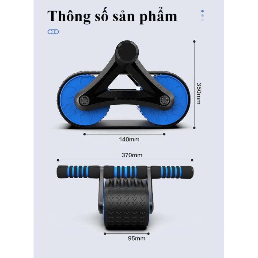 Con Lăn tập cơ bụng cùng công nghệ mới có PHANH tự động giúp bạn có đốt nhanh calo tạo dóc ván thon gọn tặng kèm thảm