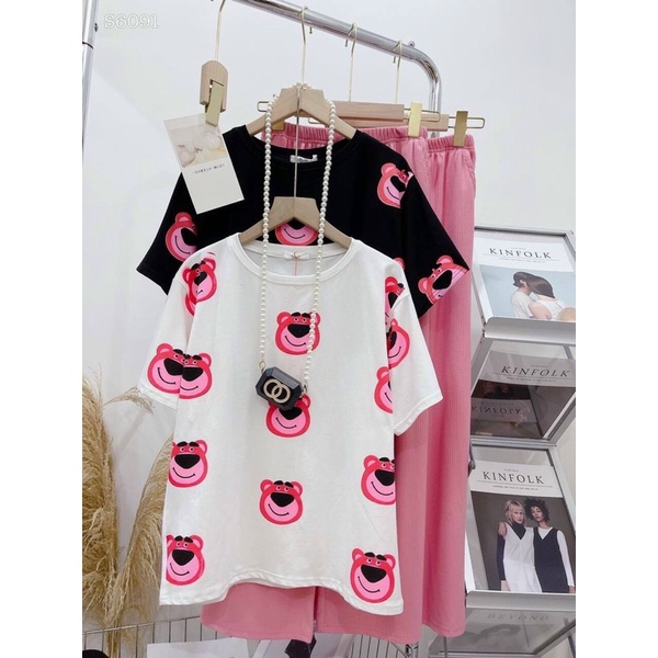 SET QUẦN SUÔNG BÁO HỒNG COTTON CHUẨN SHOP