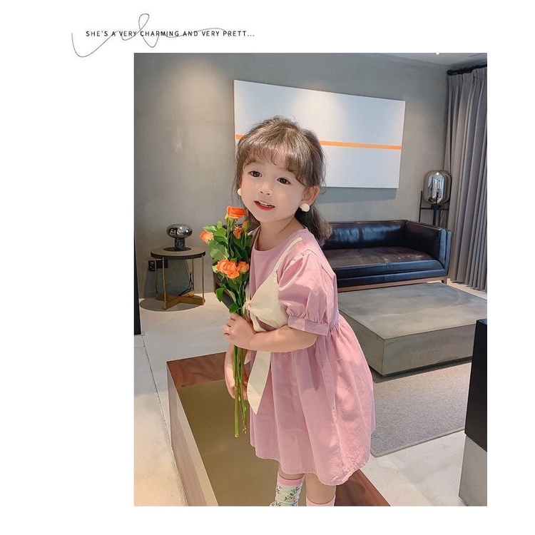 Đầm Công Chúa Tay Phồng Giả Hai Mảnh Thời Trang Mùa Hè Mới Cho Bé Gái 8s09