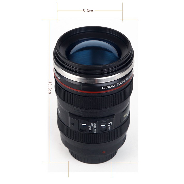 Cốc Giữ Nhiệt Cà Phê Hình Ống Kính Lens Máy Ảnh