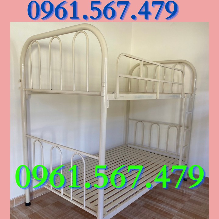 Giường sắt 2 tầng trên dưới 1m2 - giường tầng sắt tròn giá rẻ
