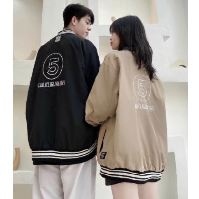 Áo Khoác Dù Bomber Nam Nữ in Số 5 Kèm Chữ CHILLCLUB .VN 2021 Hot Trend - Shop3nunisex