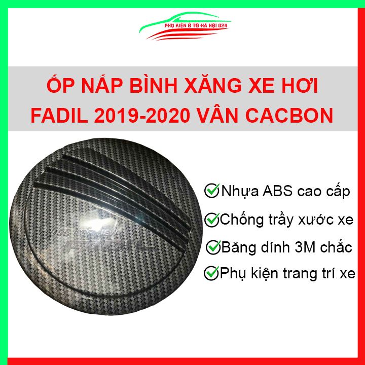 Ốp nắp xăng Fadil 2019 2020 2021 vân cacbon bảo vệ chống trầy trang trí ô tô