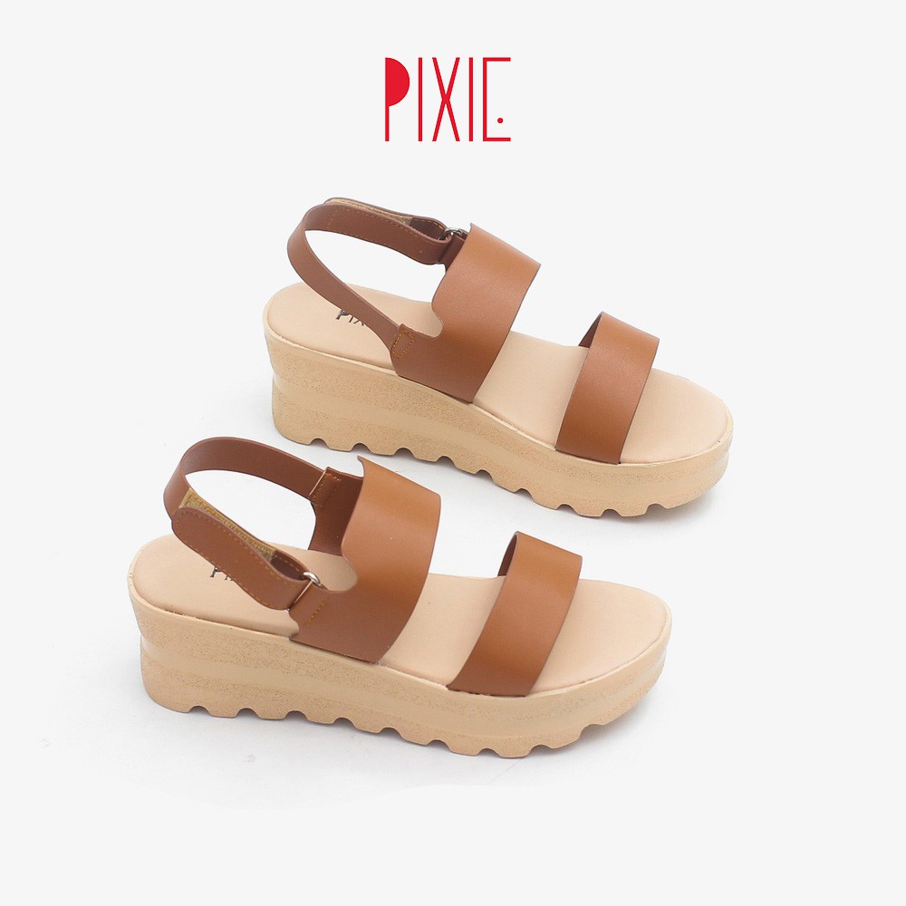 Giày Sandal Đế Xuồng 5cm Siêu Nhẹ Quai Ngang Pixie X425