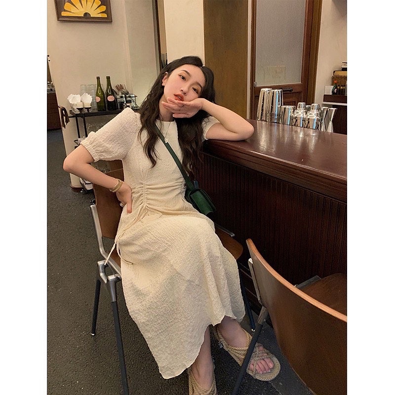 ĐẦM SUÔNG TAY BỒNG RÚT EO