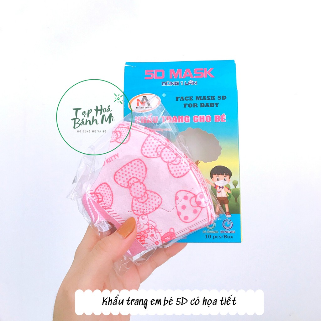 Khẩu trang trẻ em 5D Nam Anh có họa tiết (nhiều mẫu)