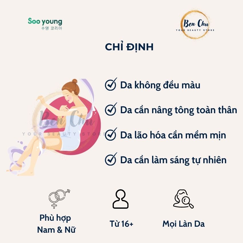 Tắm Trắng Lục Tảo SOOYOUNG KOREA – Giúp Da Trắng Sáng Tự Nhiên, Giữ ẩm & Săn Chắc, Chống Lão Hóa Da | BenChu Beauty | BigBuy360 - bigbuy360.vn