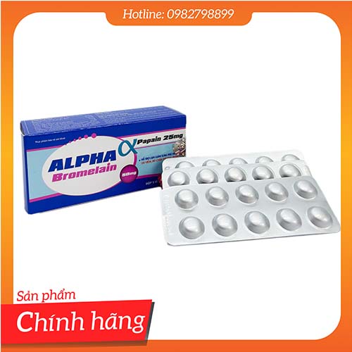 Thực phẩm chức năng Alpha Bromelain 50 viên nang (Hỗ trợ làm giảm sưng, phù nề, tụ máu do viêm, do chấn thương phần mềm)