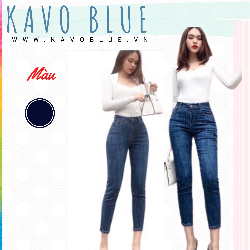 Quần Bò Nữ KAVO BLUE Dáng Baggy Co Giãn 4 Chiều Chất Dày Dặn BY928-17