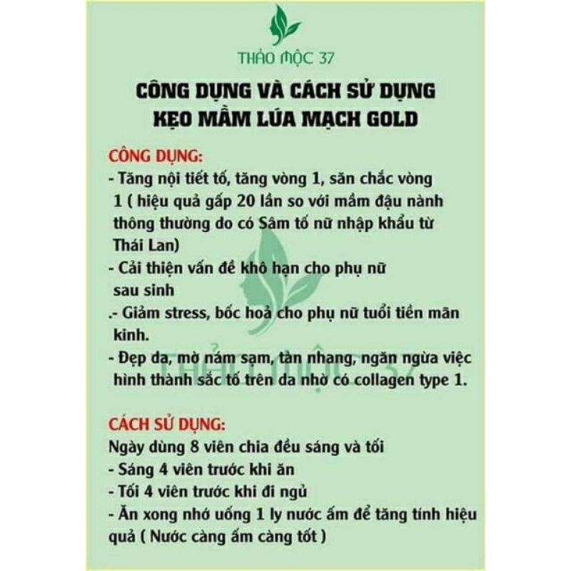(CHÍNH HÃNG)- Kẹo mầm lúa mạch gold thảo mộc 37 | BigBuy360 - bigbuy360.vn