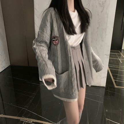 CARDIGAN VẶN THỪNG XÁM KIỂU DÁNG HỌC XINH TRUNG HỌC DỄ THƯƠNG ORDER #041 | BigBuy360 - bigbuy360.vn