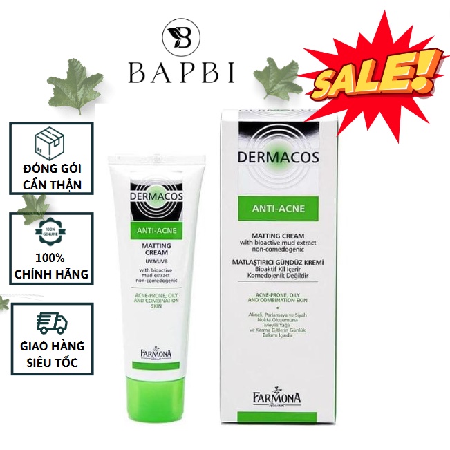 Kem Dưỡng Dermacos Anti Acne Matting Cream Kem Dưỡng Da Kiềm Dầu Ban Ngày 50ml