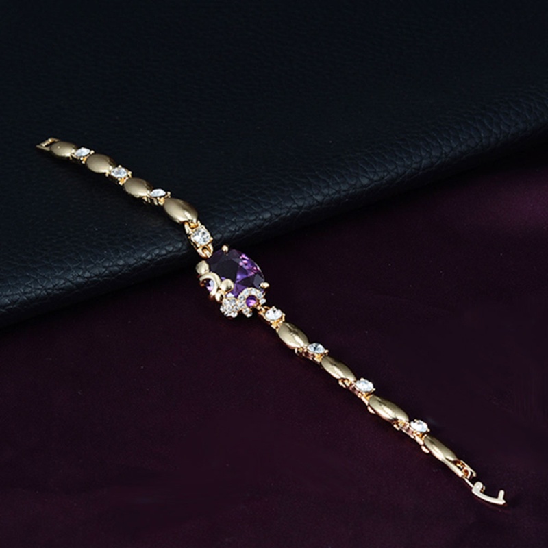 Bộ Trang Sức Mặt Đá Quý Màu Tím Sang Trọng