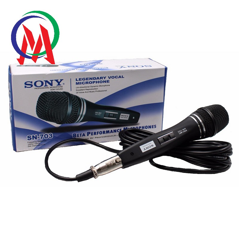 MICRO Có Dây, MIC Karaoke SONY SN-703  Dây dài 5m CHO LOA BLUETOOTH HÁT KARAOKE, LOA  KÉO, AMPLY JACK 6.5 LY.