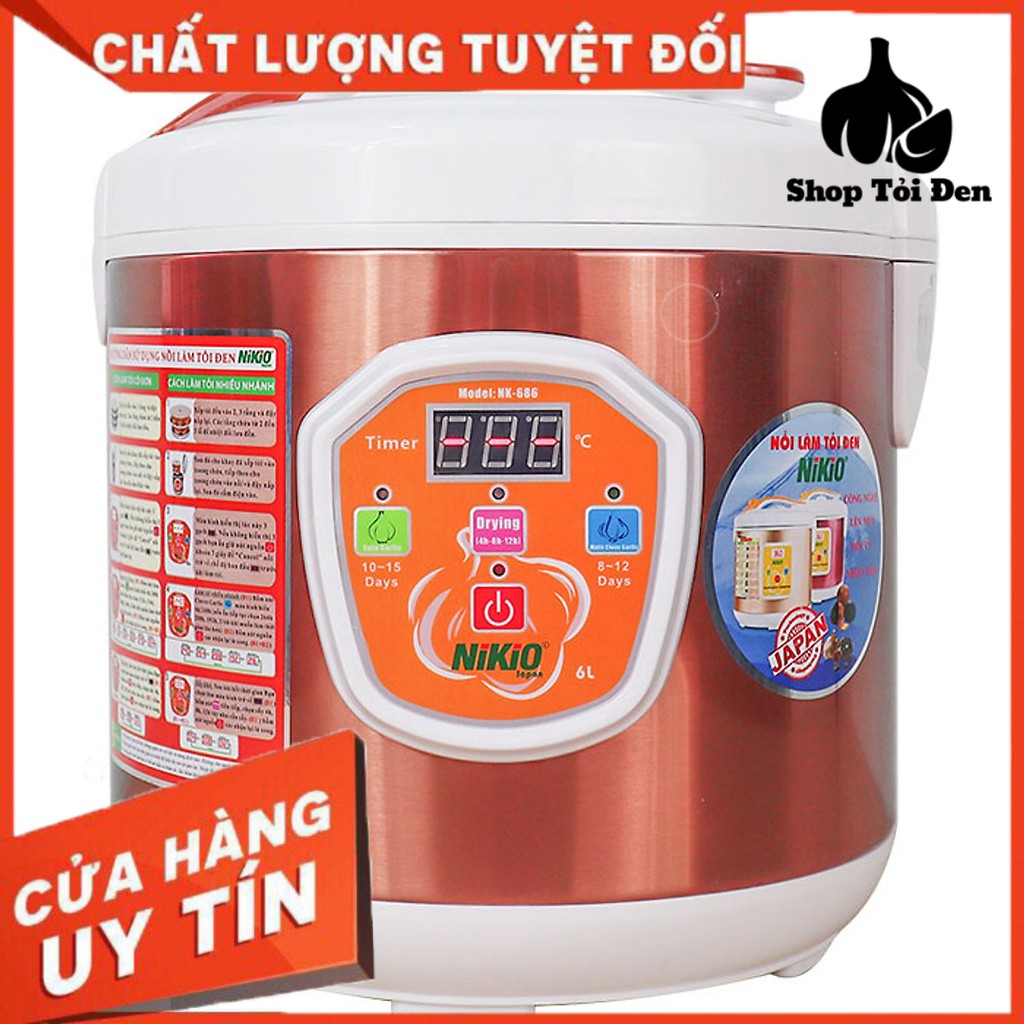 Nồi Làm Tỏi Đen,  Máy Làm Tỏi Đen Tùy Chỉnh Nikio NK-686 (6L) - Cafe Sữa