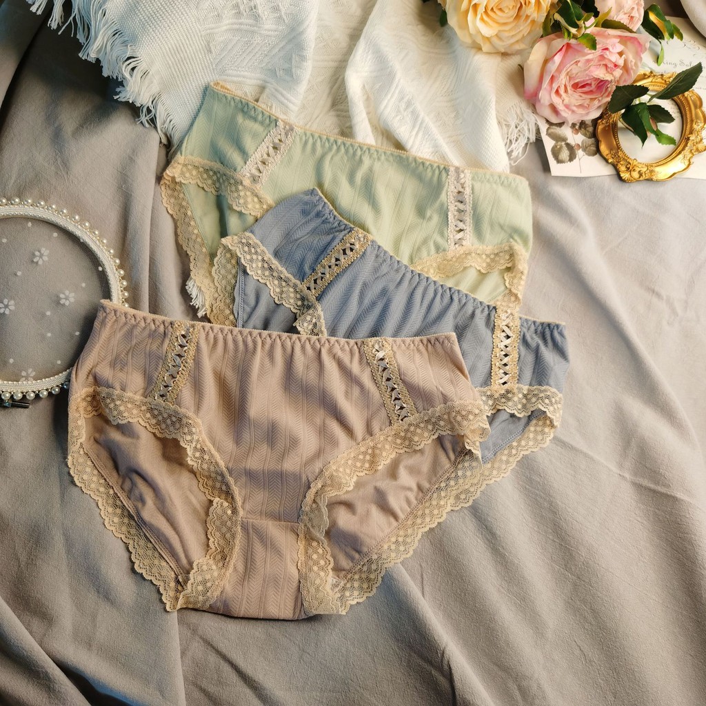 Quần lót Q035 cotton thun viền ren