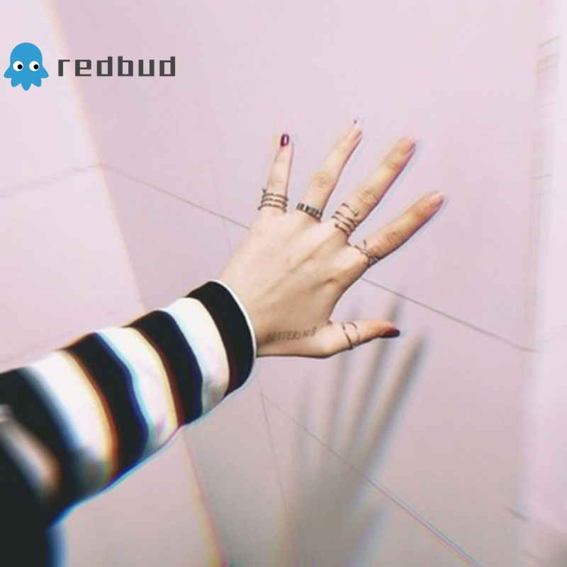 Redbud Punk Retro Silver Finger Knuckle Open Rings 6 Pcs/set Simple Round Ring Women Accessories Jewelry Best Gift