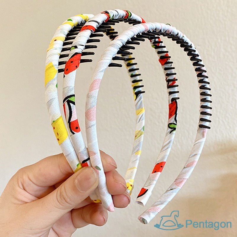 Băng Đô Cài Tóc Chống Trượt Có Răng Không Làm Đau Họa Tiết Hoa Công Chúa Dễ Thương Cho Bé Gái