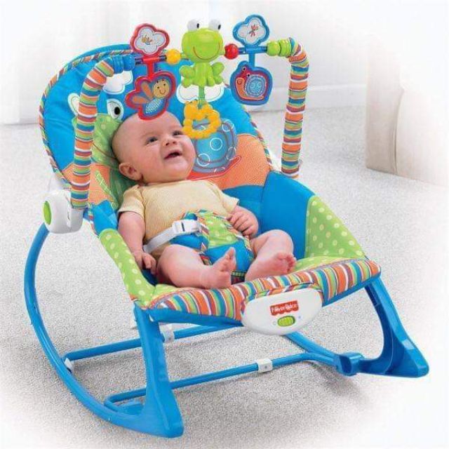 {Màu Xanh }Ghế rung IBaby Rocker-Tibaby Rocker có nhạc và đồ chơi cho bé từ 0 đến 36 tháng tuổi