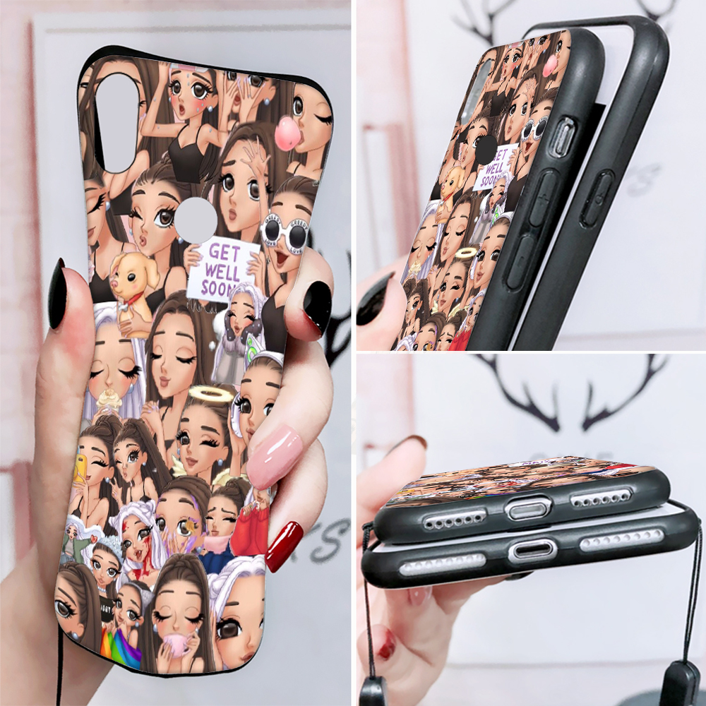 Black Soft Case iPhone 8 7 6 6S Plus 5 5S SE Ariana Grande Emoji