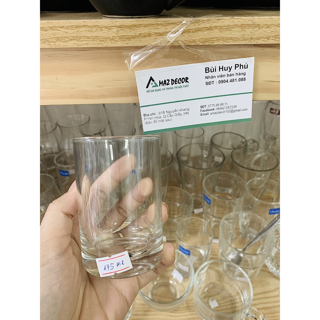 Chính hãng HÀNG thái lan Bộ 6 cốc ly Lùn Đựng sữa chua trân châu trà mời kem cafe thủy tinh Thái Lan 170ml - UG381