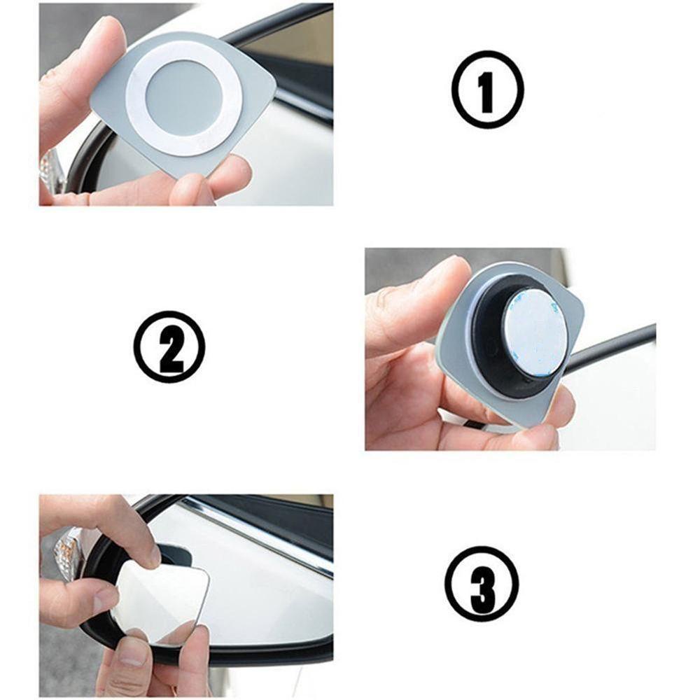 Set 2 Gương Chiếu Hậu Góc Rộng Xoay 360 Độ Nhìn Điểm Mù Cho Xe Hơi / Xe Máy
