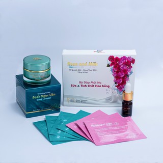 Kem dưỡng trắng da Bạch Ngọc Liên Scent Lavender 15g - Tặng Bộ đắp mặt nạ Sữa và tinh chất Hoa hồng