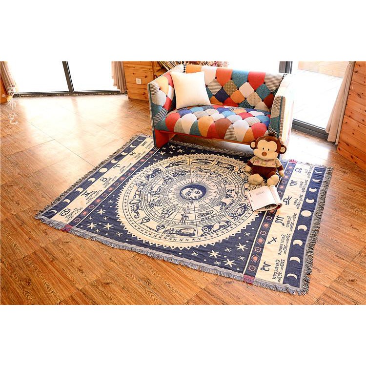 Thảm trang trí, decor nhà cửa làm thảm trải sofa, thảm trải sàn, thảm treo tường họa tiết cung hoàng đạo