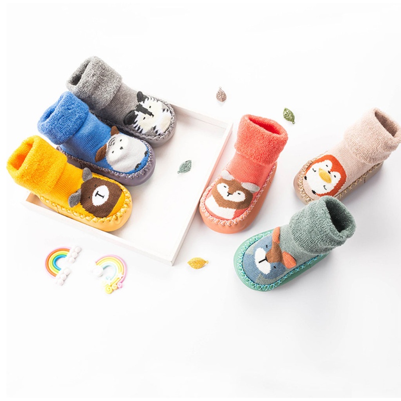 Đôi Vớ Cotton Mềm Giữ Ấm Chống Trượt Cho Bé Tập Đi