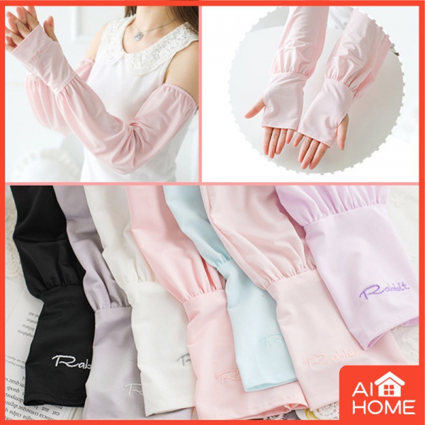 Găng Tay Dài Bằng Lụa Lạnh Chống Tia Uv Cho Nam Nữ