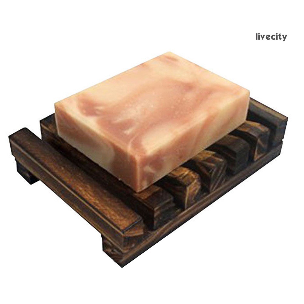 Giá Đỡ Xà Phòng Bằng Gỗ Thiết Kế Đục Lỗ Tiện Dụng Cho Nhà Tắm