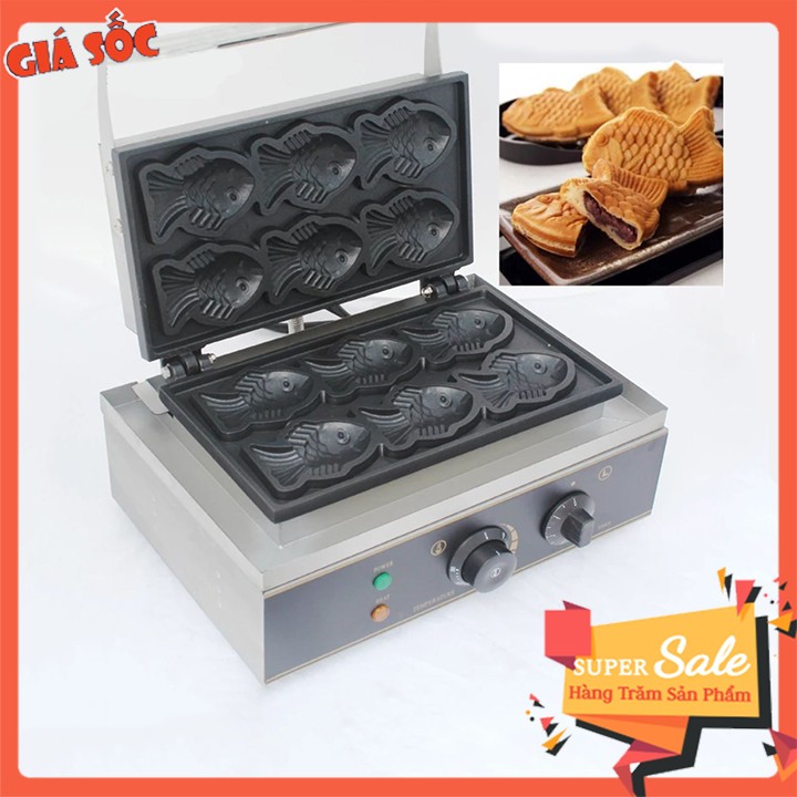 Máy làm bánh cá Taiyaki công nghiệp 6 con sử dụng điện