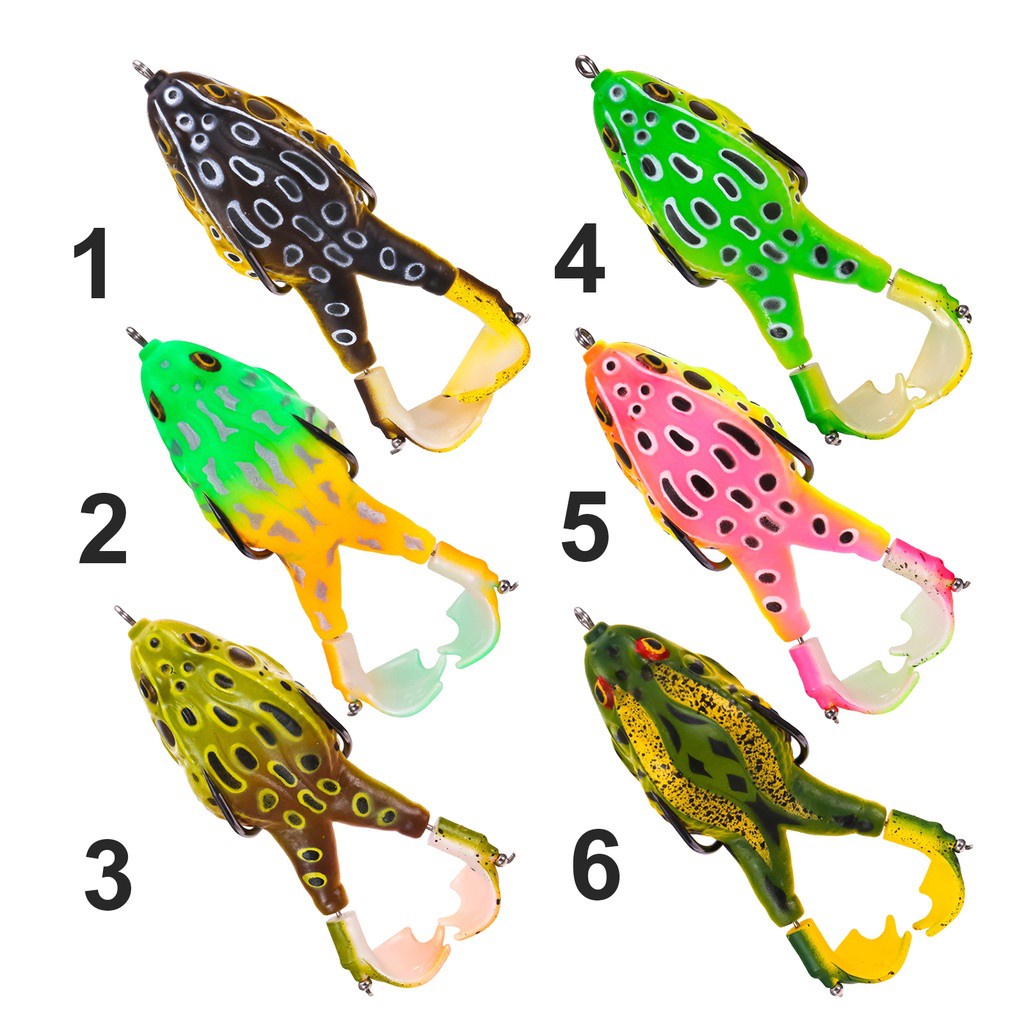 Mồi Câu Cá Giả Hình Ếch Bằng Silicon Mềm Có Móc Câu Thiết Kế Tiện Dụng