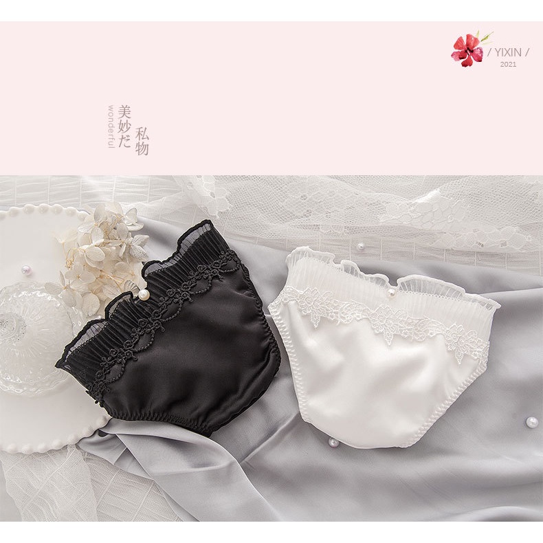 Quần Lót Nữ Lụa Sữa Phối Ren Xuất Đông Âu . Hàng Loại Đẹp.