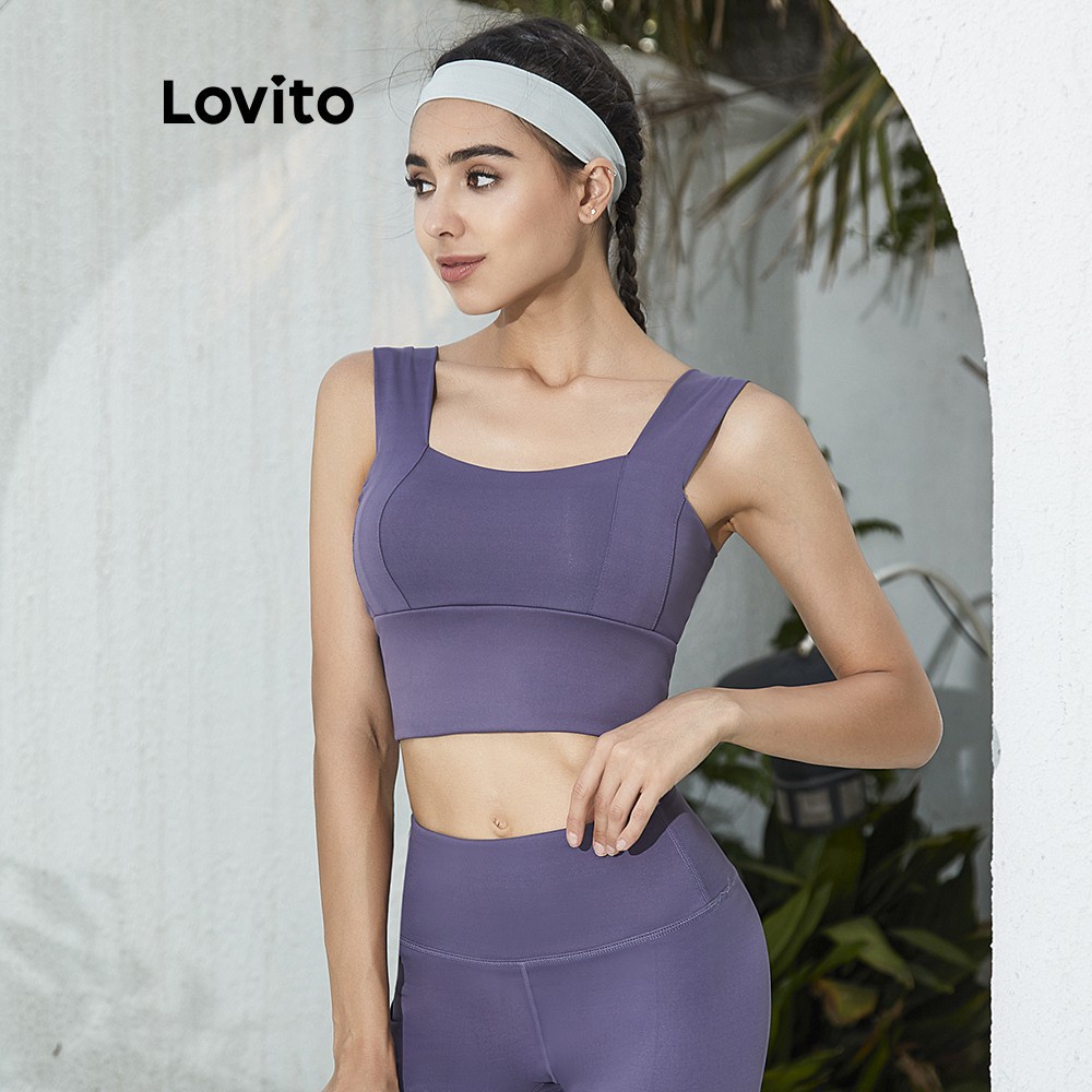 Áo ngực thể thao Lovito chống sốc L02038 (Tím / Đen / Xanh lam / Hồng) | BigBuy360 - bigbuy360.vn