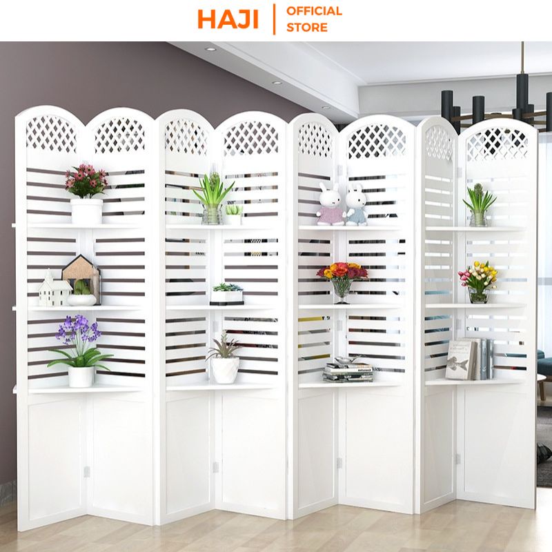 Vách ngăn phong thuỷ HAJI có kệ trang trí sang trọng chắc chắn D475